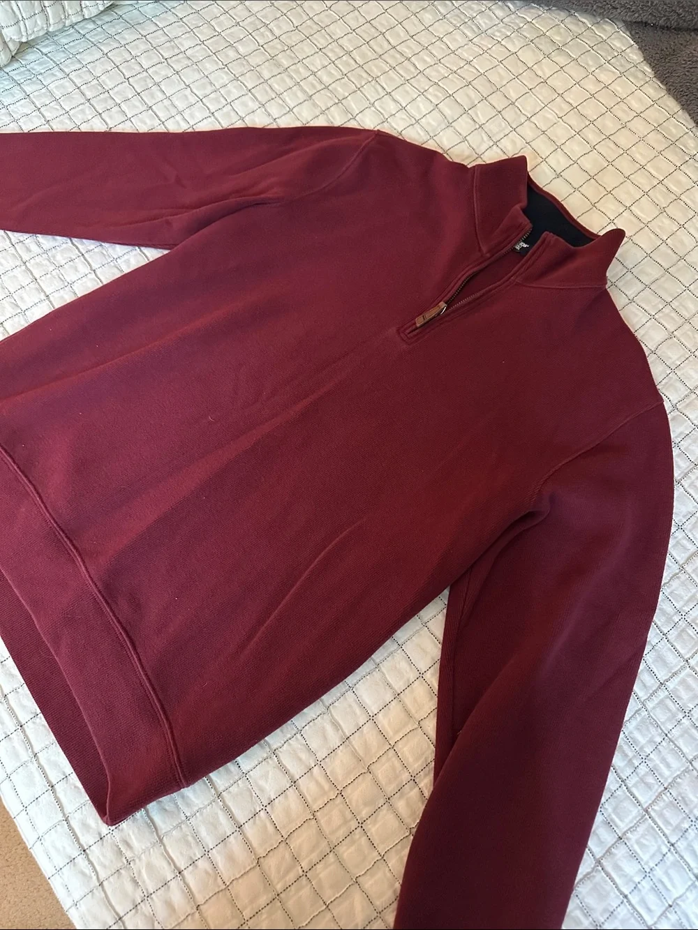 Land’s End Men's Half-Zip Sweater in Burgundy